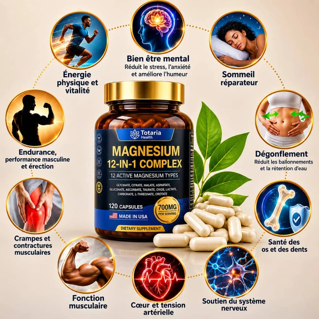 MAGNESIUM COMPLEX 12en1 : Un Complexe Complet pour comblé les besoins essentiels de votre Corps pour retrouver la forme et l'énergie d'avant. (NG)